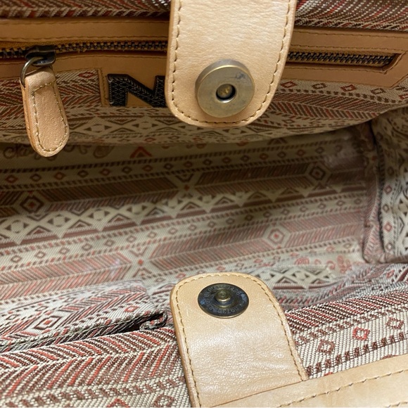 Naughty Monkey Tropical Patterned Leather Tan and Green Women's Bag - Picture 9 of 16